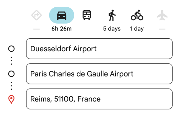 Google Maps interface